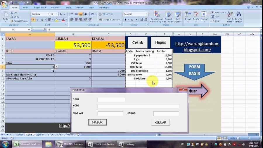 Software kasir gratis excel